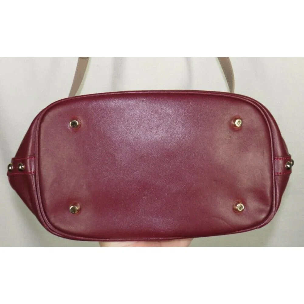 SUSU Leather Bucket Bag Beige Wine Crossbody Shoulder Bag